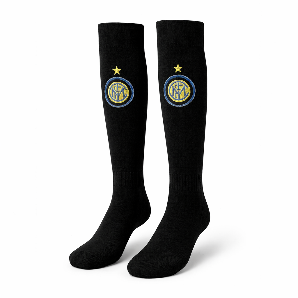 Șosete de fotbal pentru copii, negru, Inter
