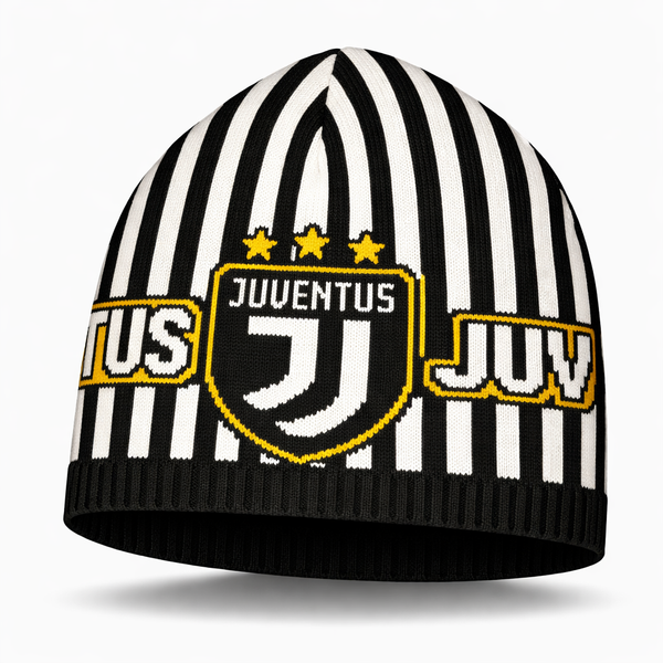 Șapcă tricotată Juventus, alb-negru