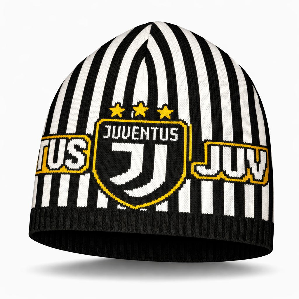 Șapcă tricotată Juventus, alb-negru
