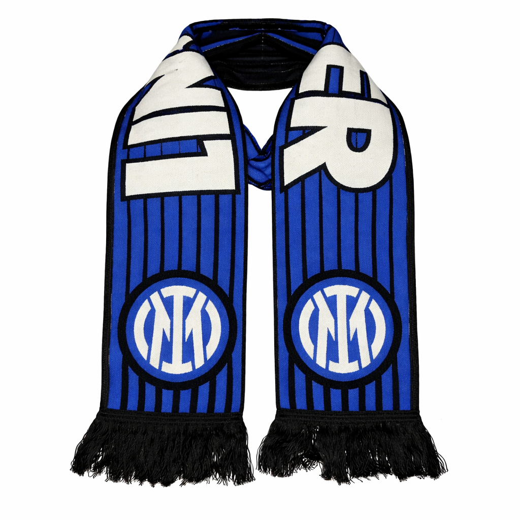 Eșarfă tricotată Inter, negru-albastru