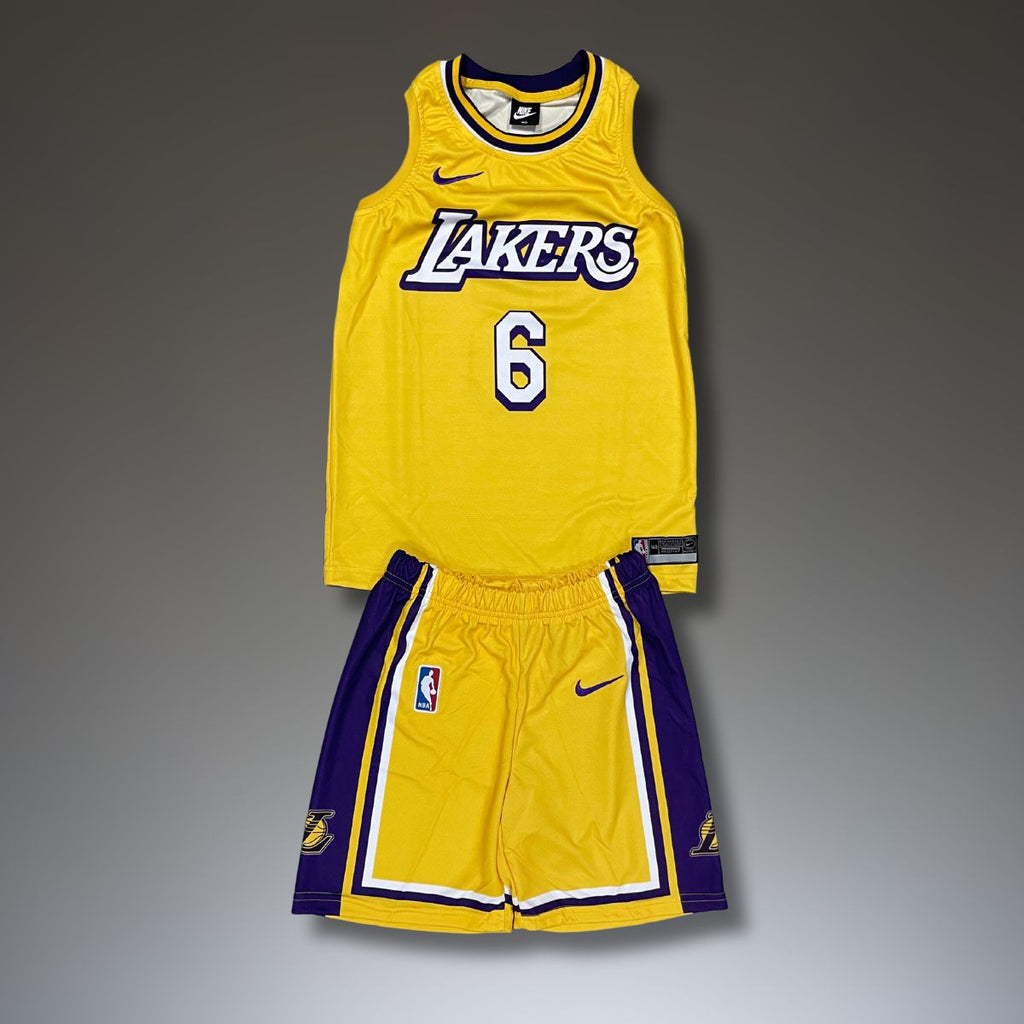 Set de joc baschet, copii și tineri, galben, Los Angeles Lakers, James 6