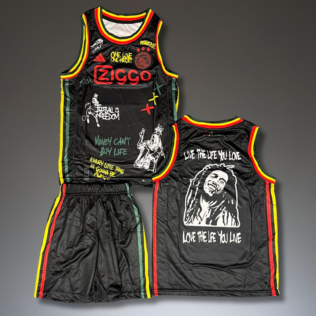 Set de joc baschet, copii și tineri, negru, Ajax, Bob Marley Edition