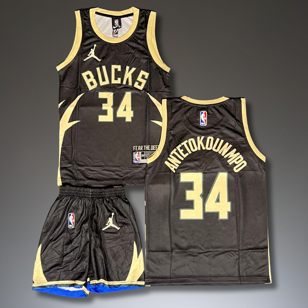Set de joc baschet, copii și tineri, negru, Milwaukee Bucks. Adetokounbo