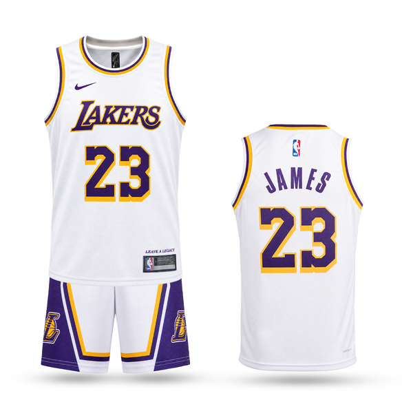 LA Lakers Echipament De Baschet Pentru Copii, James. 26/27, Alb