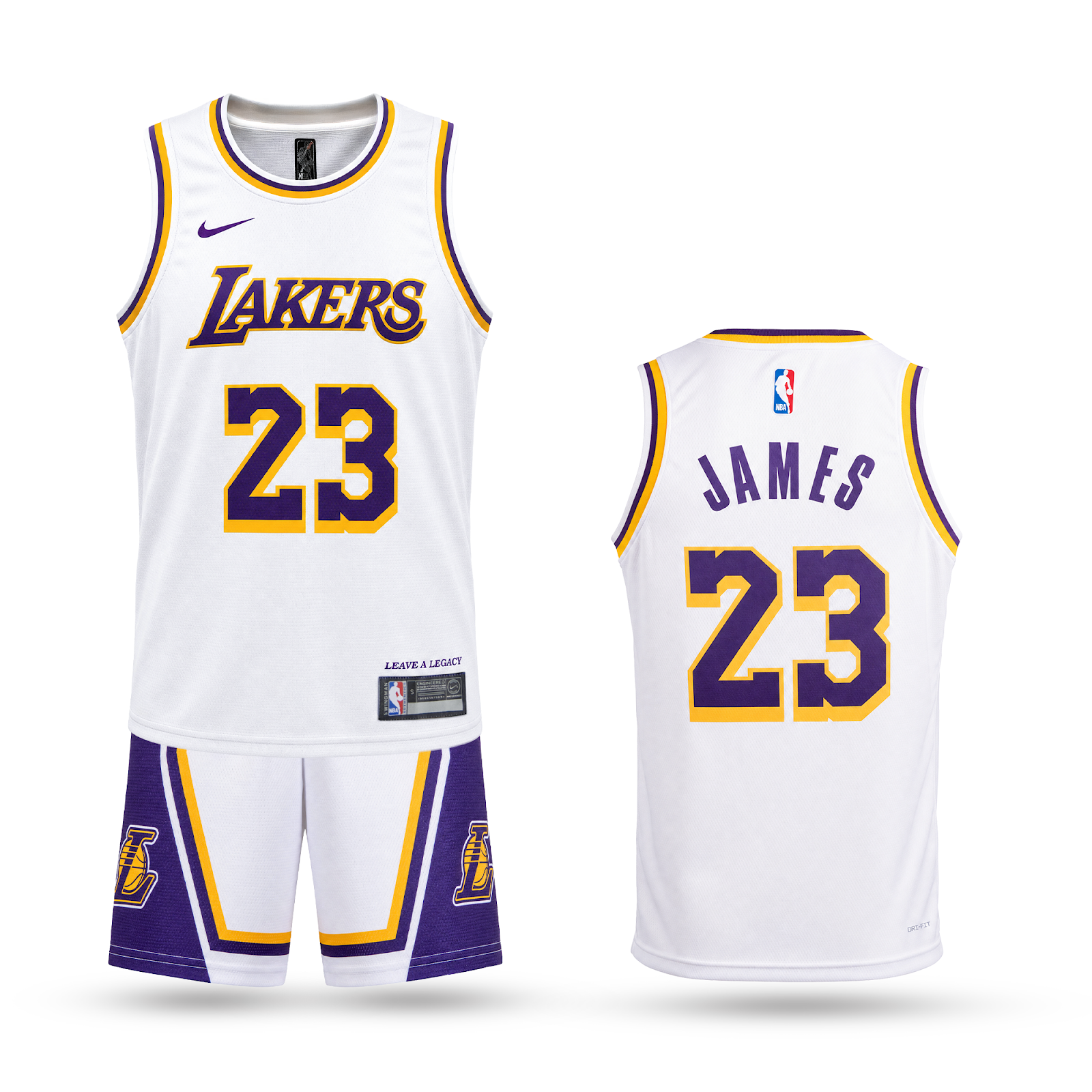 LA Lakers Echipament De Baschet Pentru Copii, James. 26/27, Alb