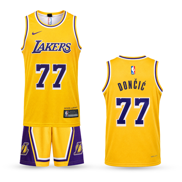 LA Lakers Copii Echipament De Baschet, Doncic. 26/27, Galben