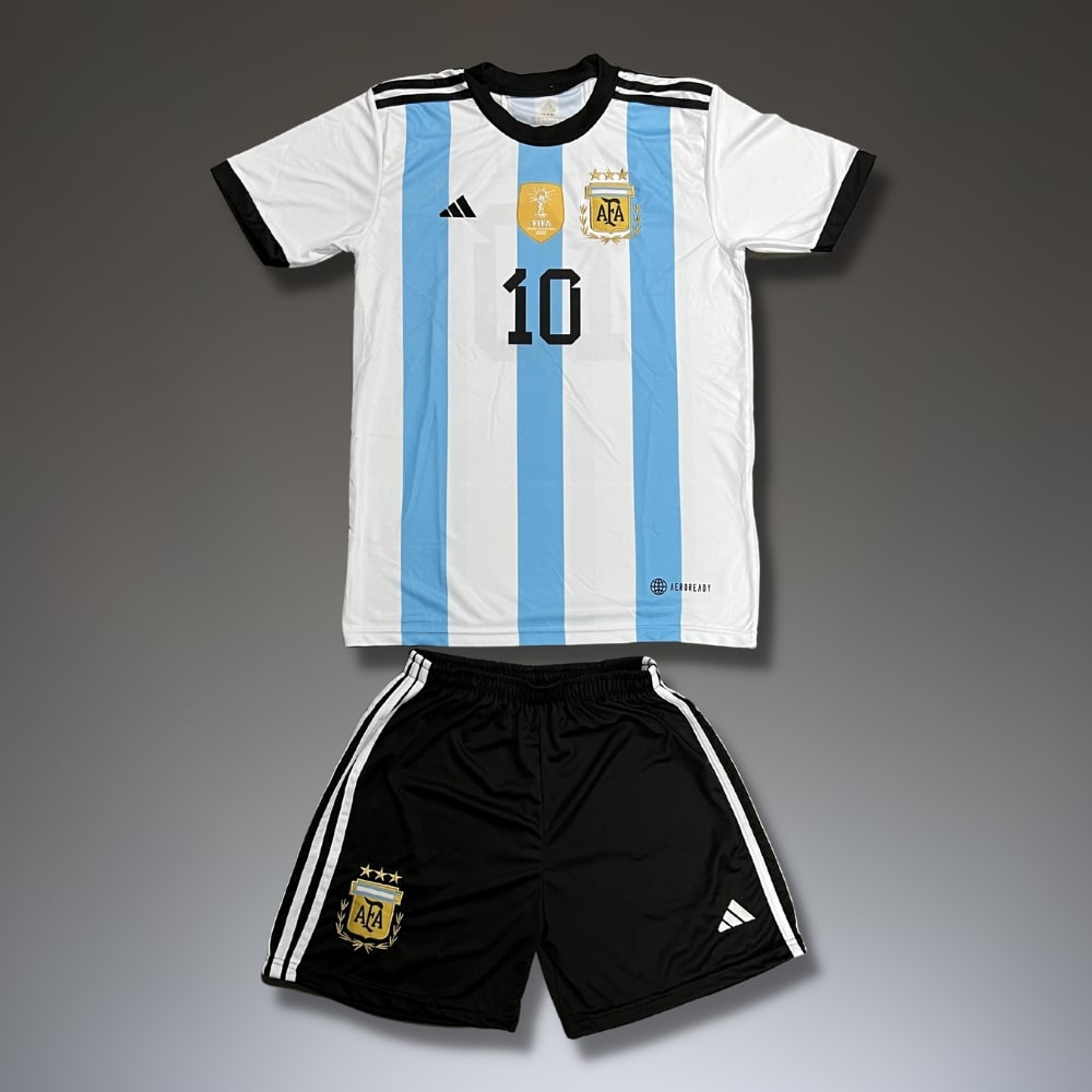 Set de joc fotbal, copii și tineri, Argentina, Messi, 3 stele Cupa mondială de Qatar