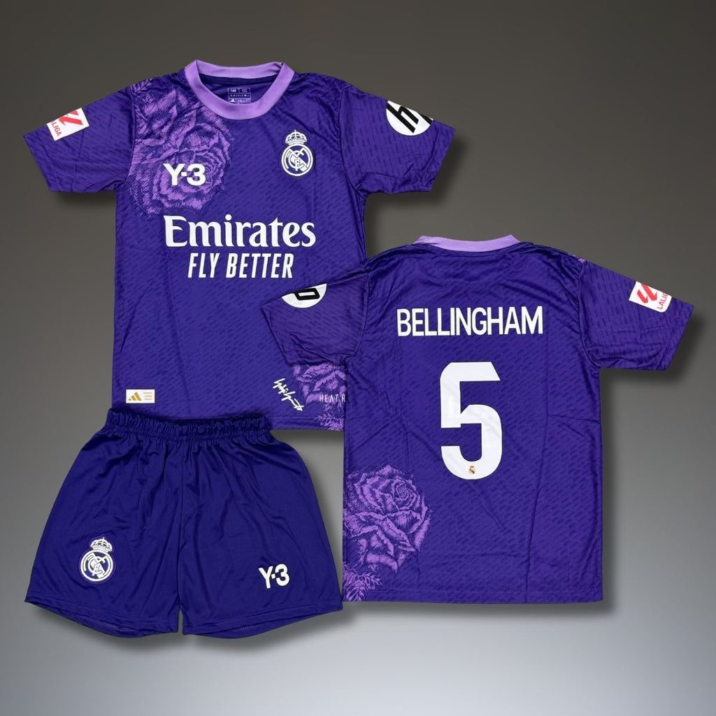 Set de joc fotbal, copii și tineri, violet, Real Madrid, Bellingham. Y3 ediție 24/25