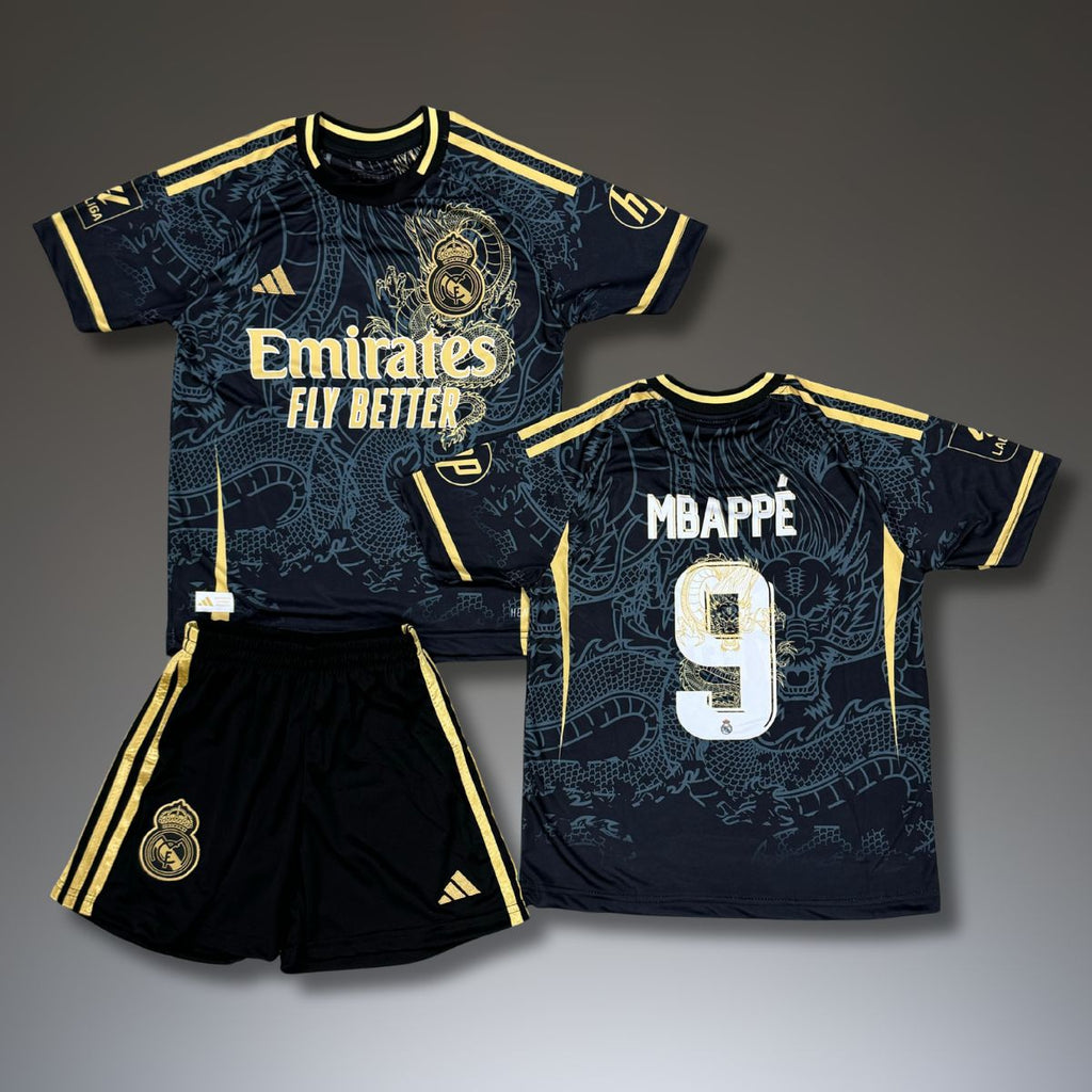 Set de joc fotbal, copii și tineri, negru, Real Madrid, Mbappe. Ediția Dragon