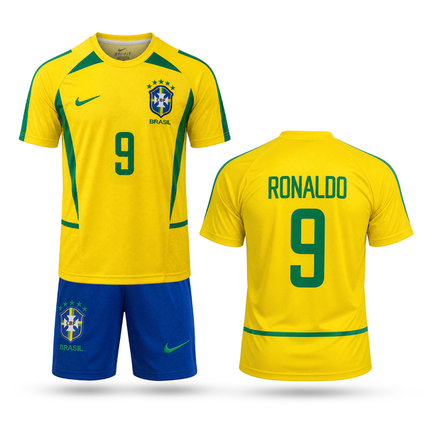 Brazilia Copii Echipament De Fotbal Clasic, Ronaldo. WC 2002