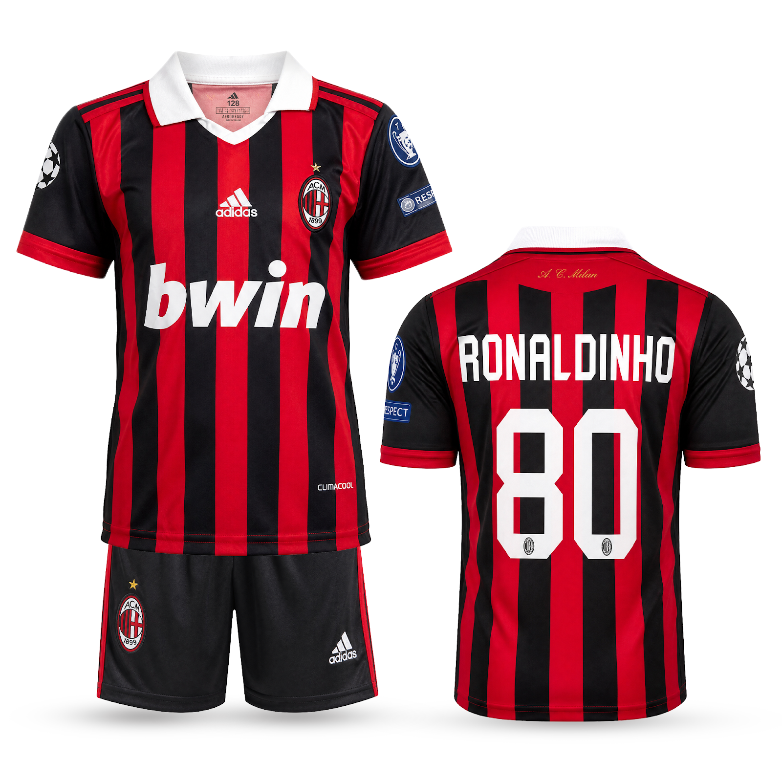 Milan Copii Echipament De Fotbal Clasic, Ronaldinho. 2009