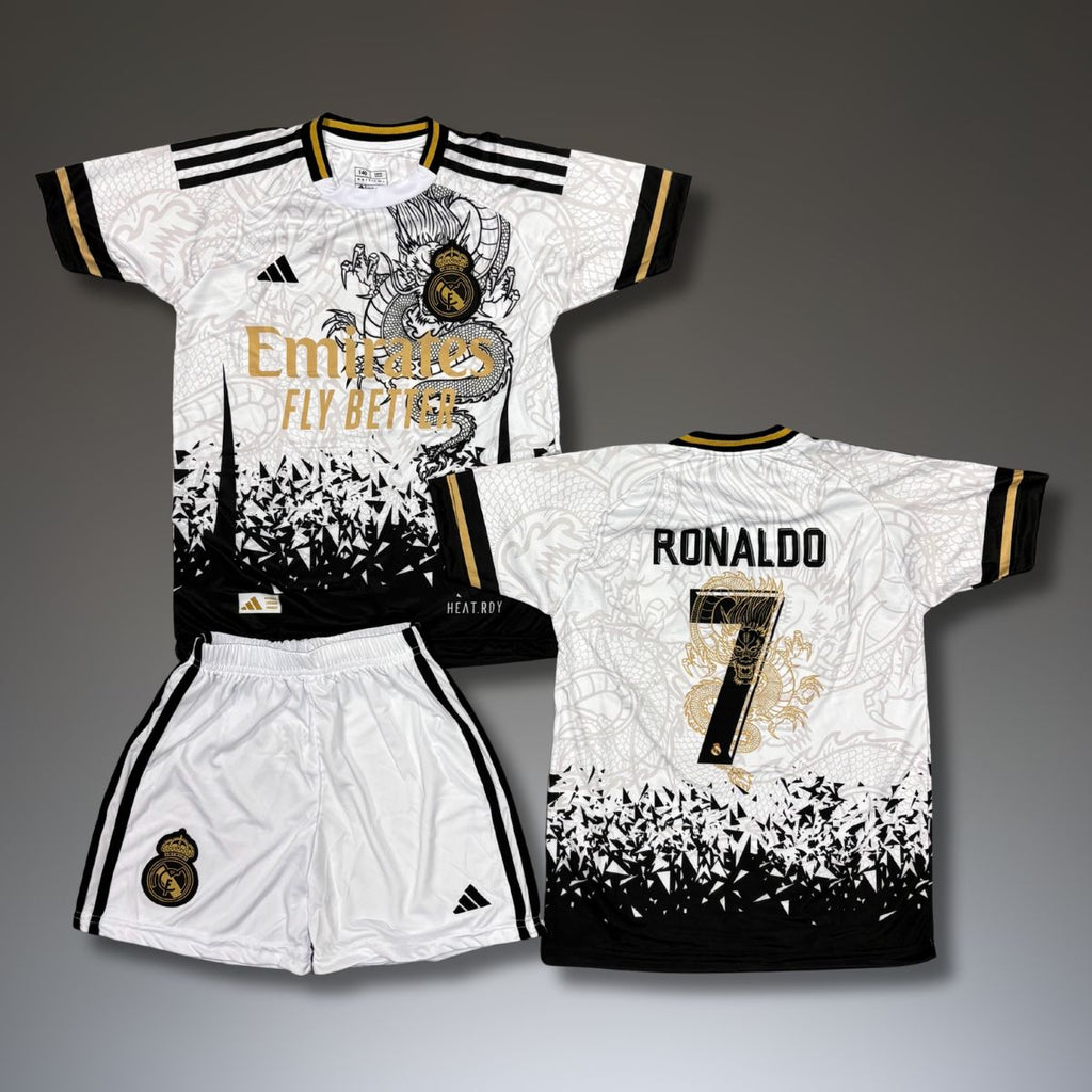 Set de joc fotbal, copii și tineri, alb, Real Madrid, Ronaldo. Ediția Dragon