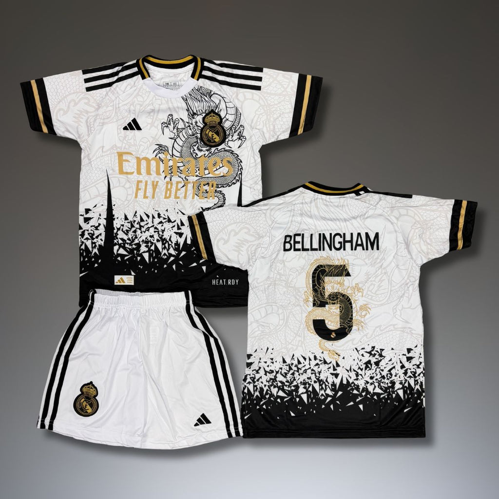 Set de joc fotbal, copii și tineri, Real Madrid, alb, Bellingham. Ediția Dragon