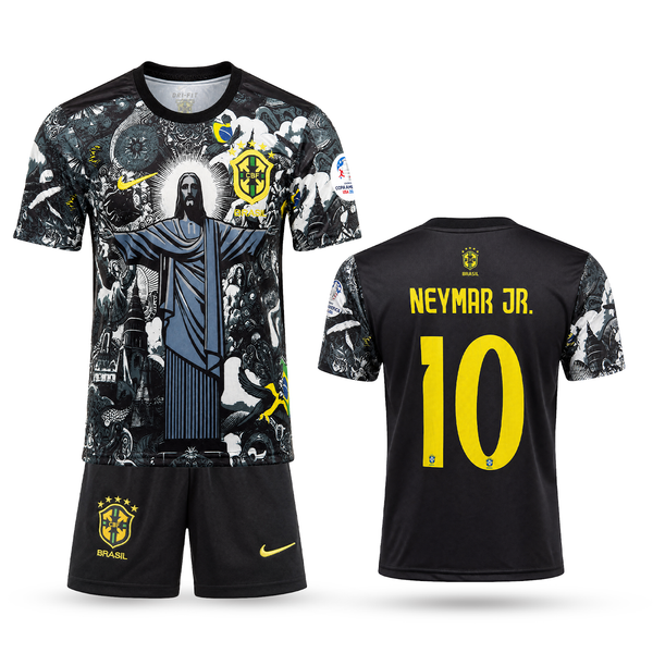 Set de joc fotbal, copii și tineri, negru, Brazilia, Neymar. Ediție specială