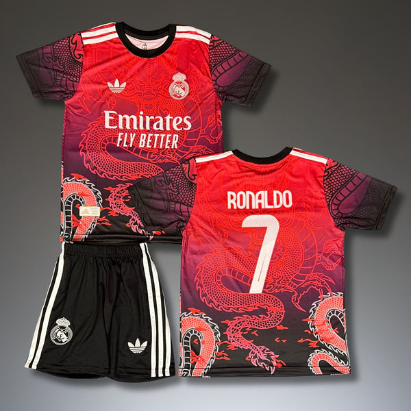 Set de joc fotbal, copii și tineri, Real Madrid, roșu, Ronaldo. Ediția Dragon