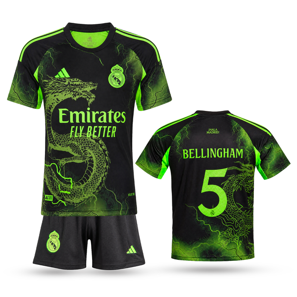 Set de joc fotbal fluorescent, copii și tineri, Real Madrid, Bellingham. Ediția dragon neon verde 2025