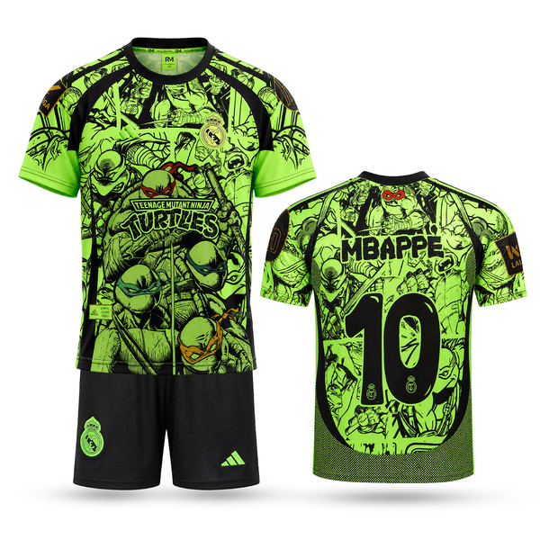 Set de joc fotbal fluorescent, copii și tineri, Real Madrid, Mbappé. Ediție neon cu Ninja Turtles 2025