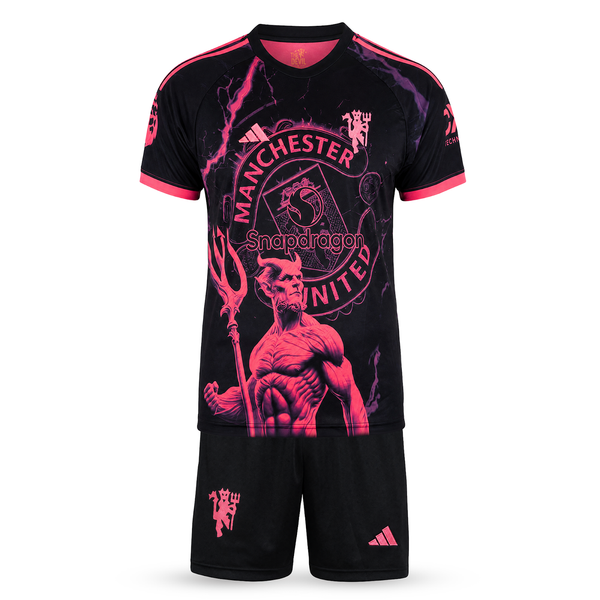 Set de joc fotbal fluorescent, copii și tineri, Manchester United, Ronaldo. Ediție neon cu diavolul roz 2025