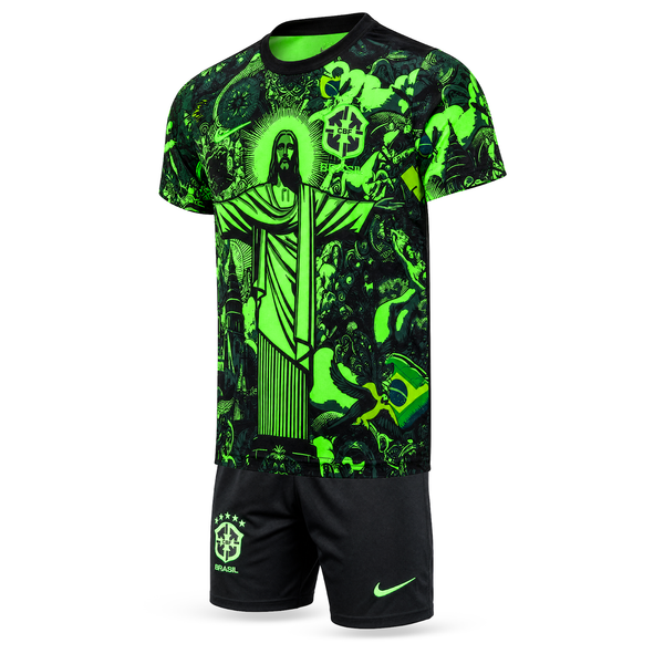 Set de joc fotbal fluorescent, copii și tineri, Brazilia, Neymar. Ediție verde neon 2025