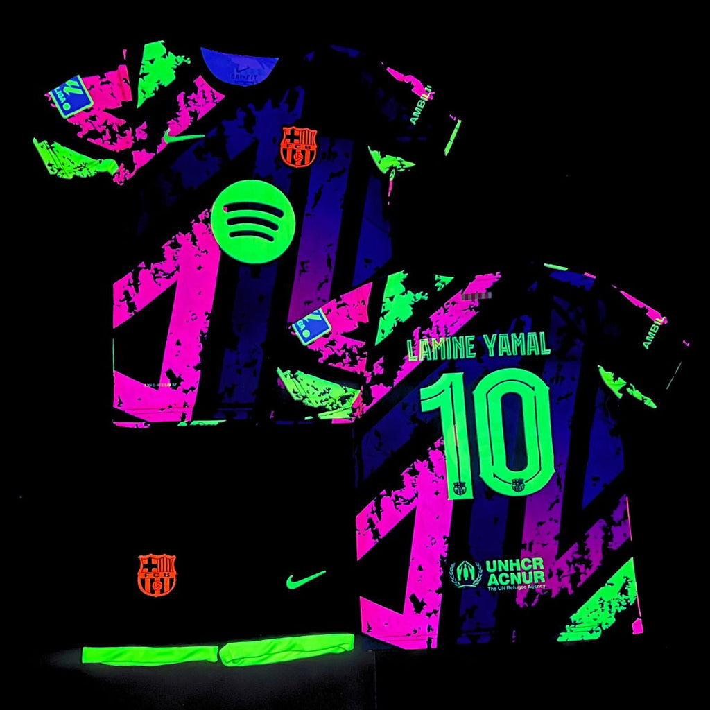 Set de joc fotbal fluorescent, copii și tineri Barcelona, Yamal. Ediție color neon