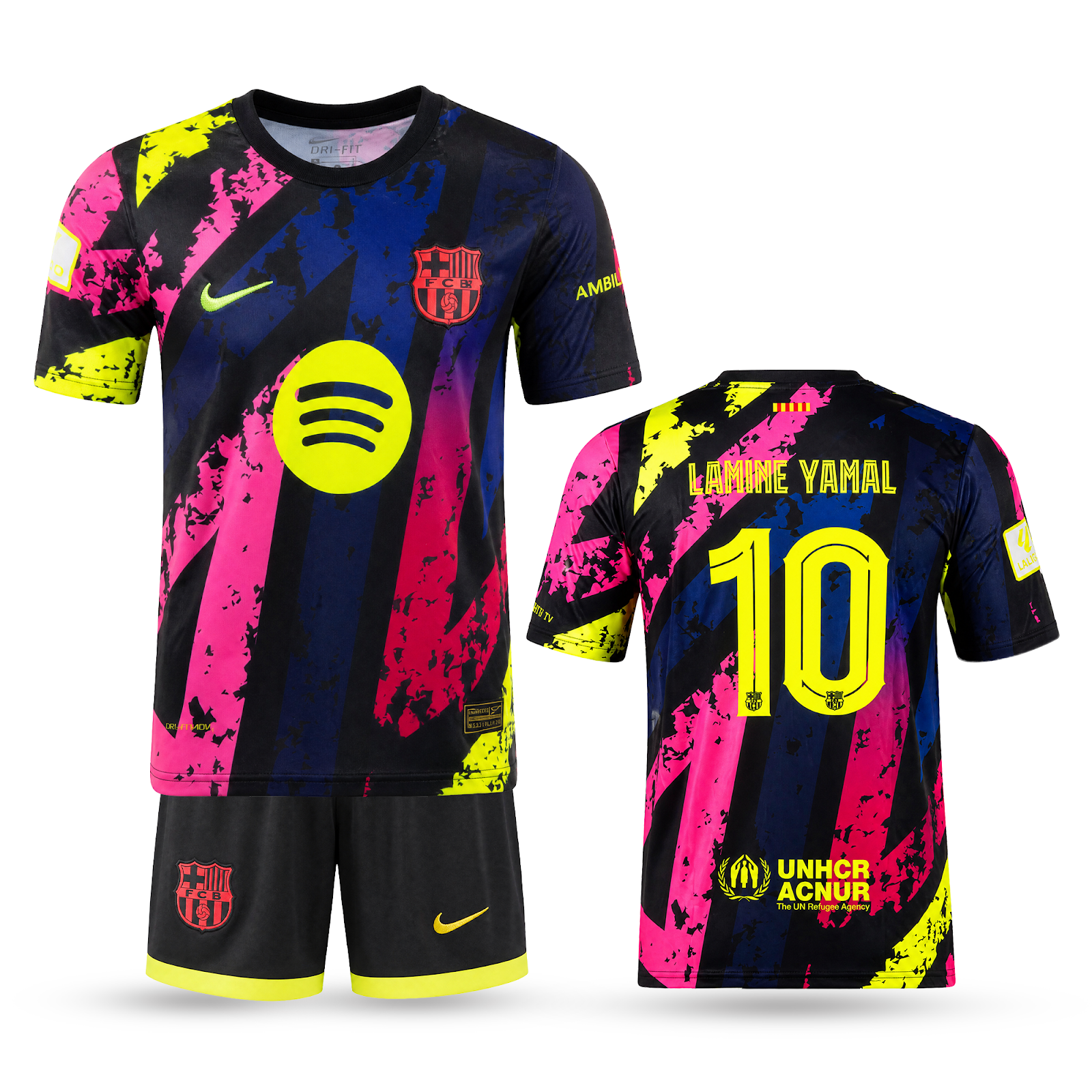 Barcelona Copii Echipament De Fotbal, Yamal. Colorful Edition, Multicolor