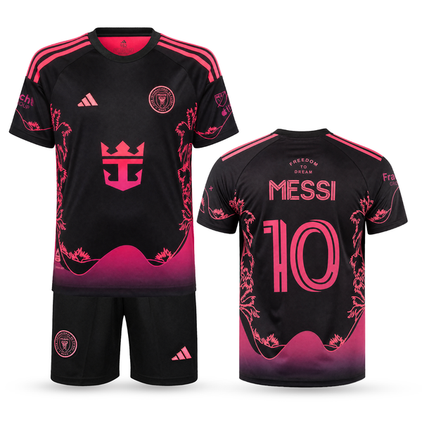 Set de joc fotbal fluorescent, copii și tineri Inter Miami, Messi. Ediție neon portocaliu
