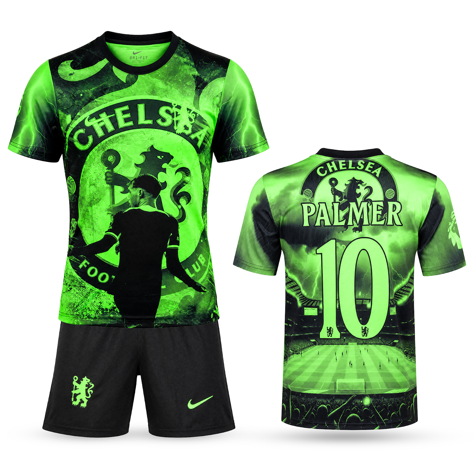 Set de joc fotbal fluorescent, copii și tineri Chelsea, Palmer. Ediție neon
