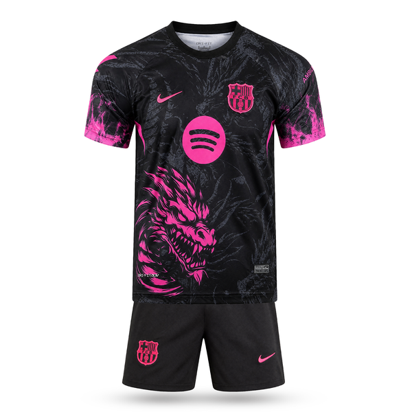 Set de joc fotbal fluorescent, copii și tineri Barcelona, Rafinha. Ediție neon roz dragon