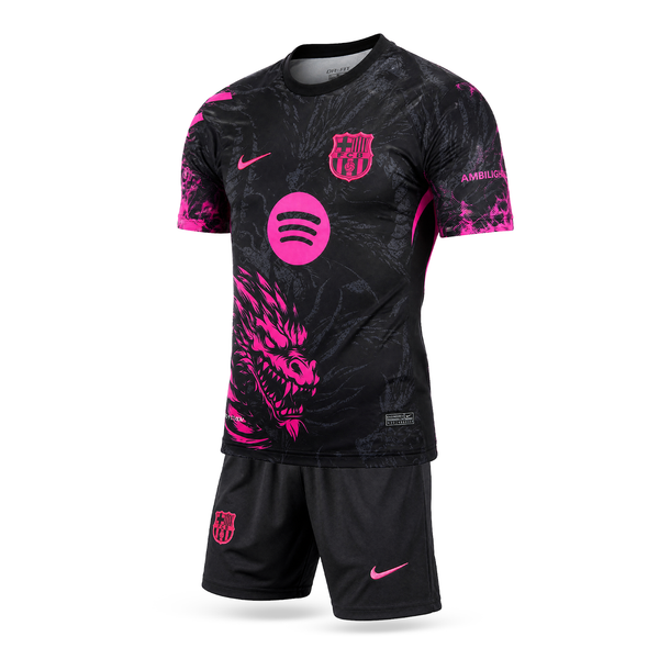 Set de joc fotbal fluorescent, copii și tineri Barcelona, Rafinha. Ediție neon roz dragon