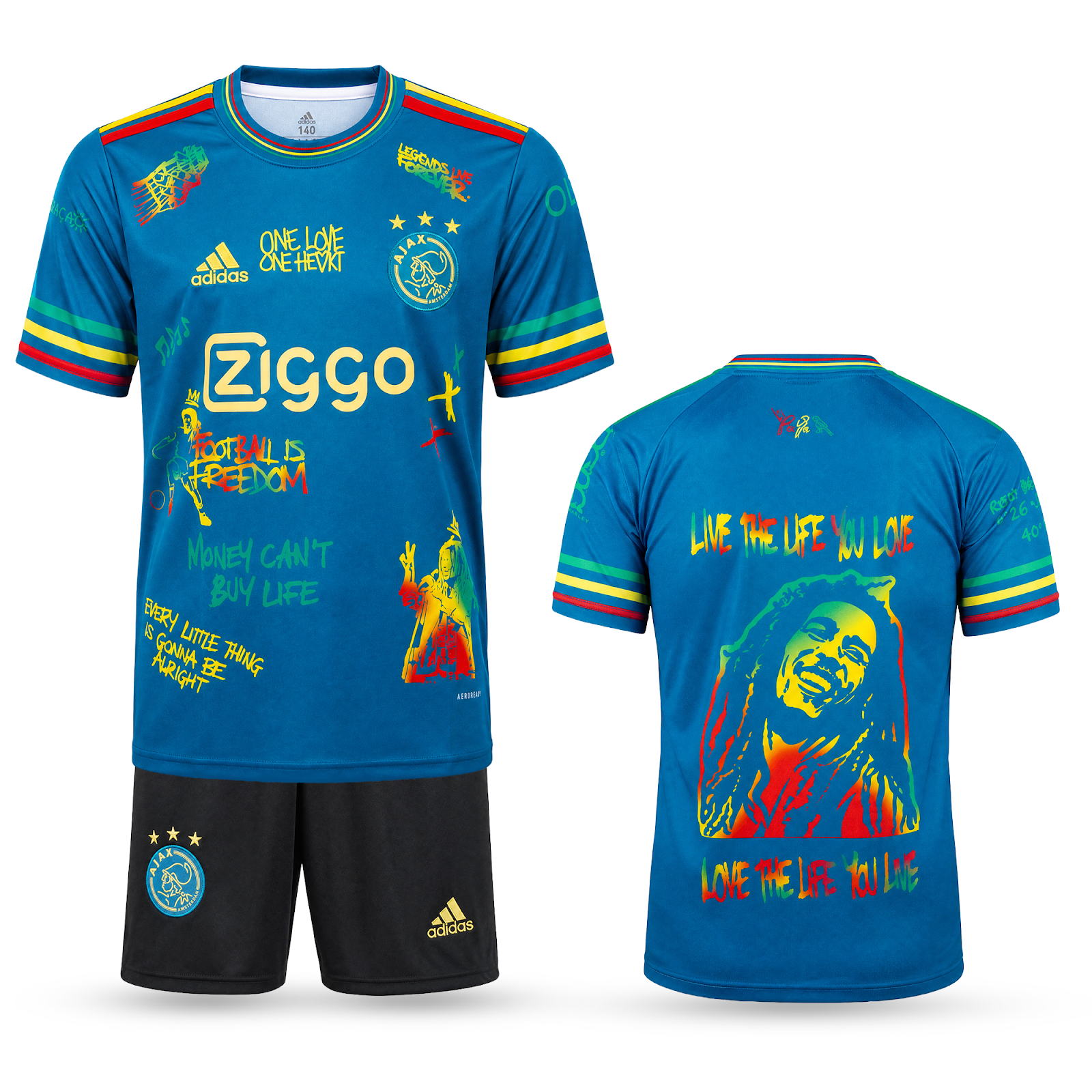 Set de joc fotbal, copii și tineri Ajax. Ediție verde Bob Marley