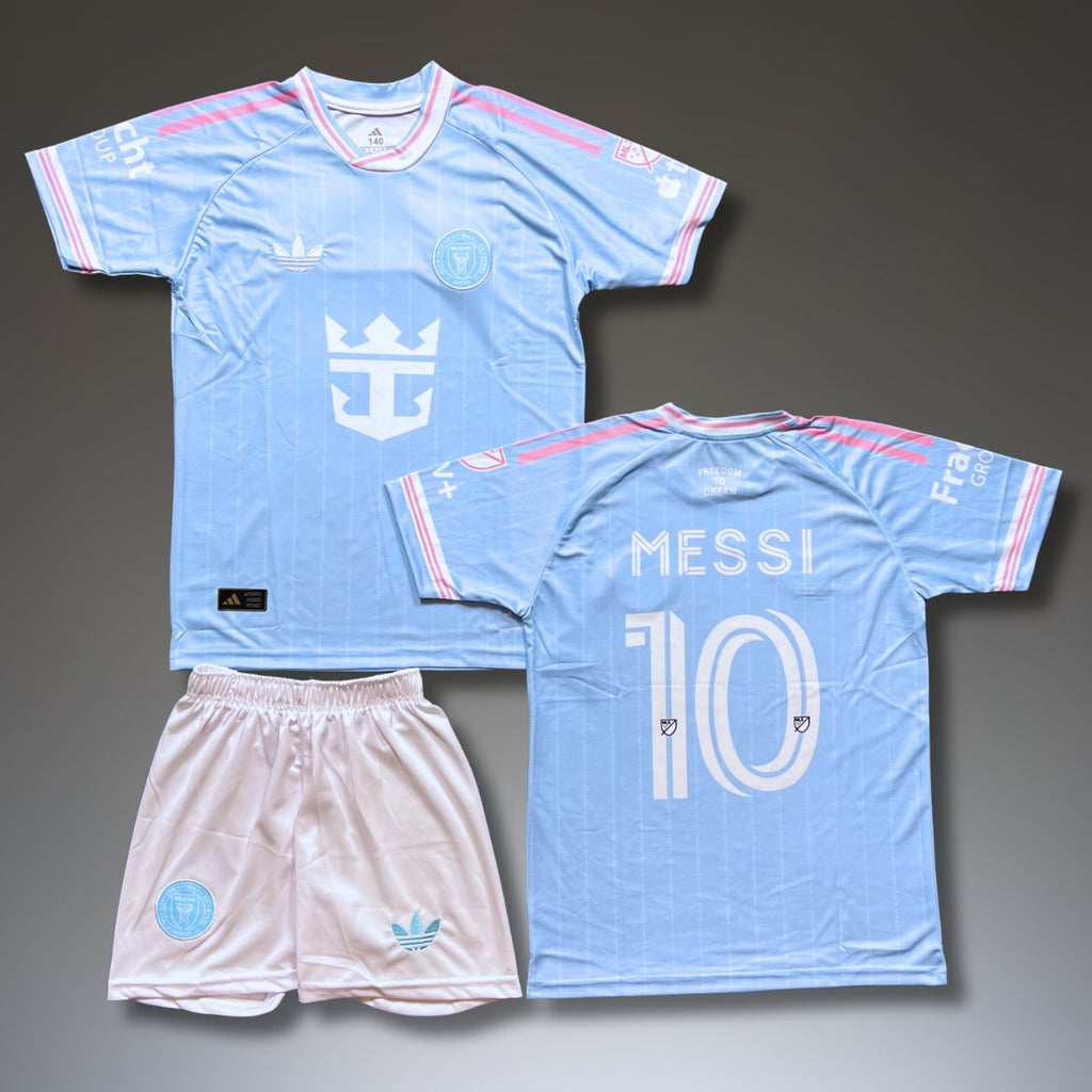 Set de joc fotbal, copii și tineri Inter Miami, Messi. Ediție specială albastru deschis