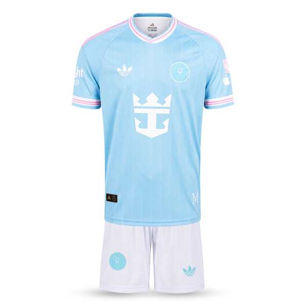 Set de joc fotbal, copii și tineri Inter Miami, Messi. Ediție specială albastru deschis