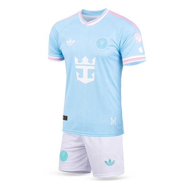 Set de joc fotbal, copii și tineri Inter Miami, Messi. Ediție specială albastru deschis