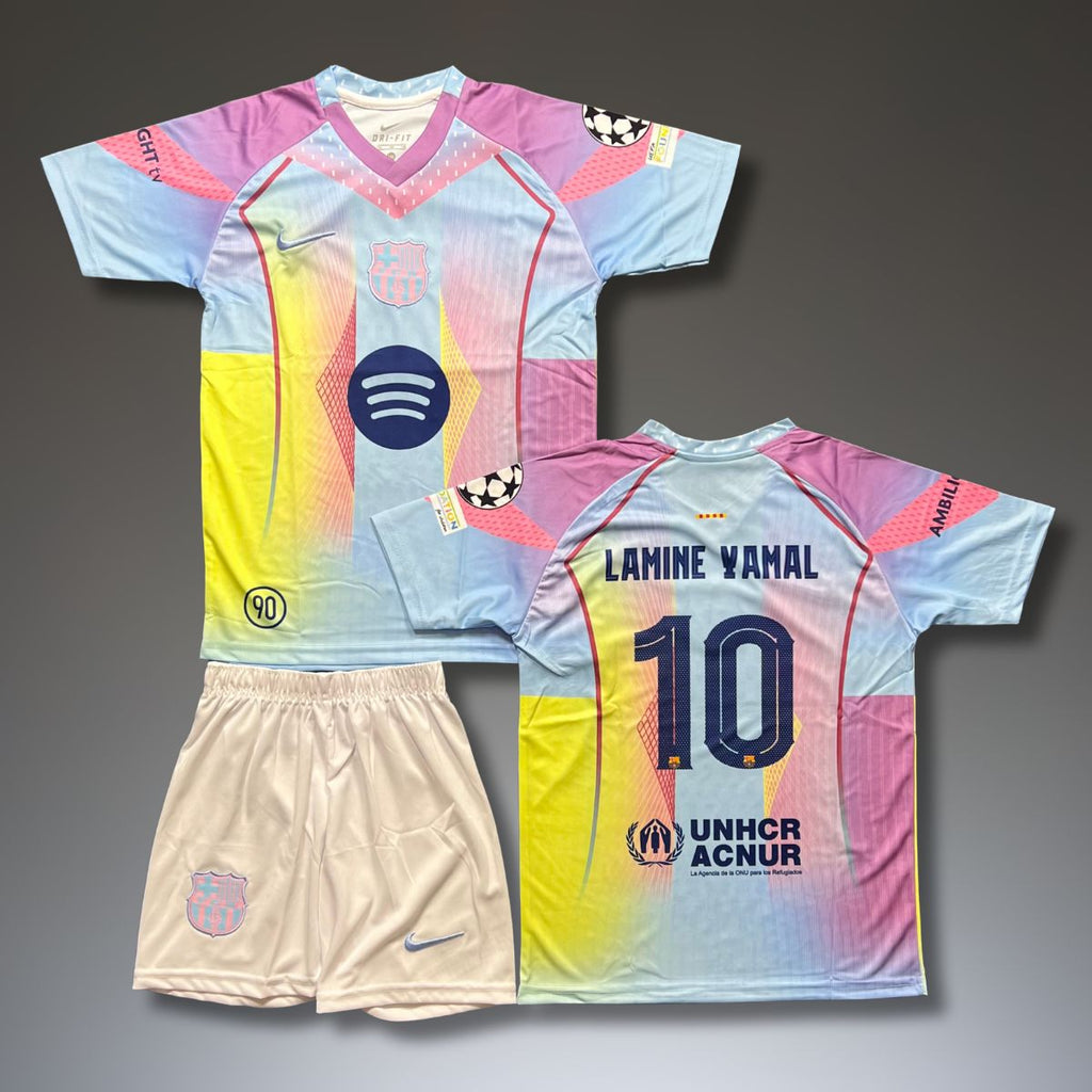 Set de joc fotbal, copii și tineri Barcelona, Yamal. Ediție specială albastru deschis