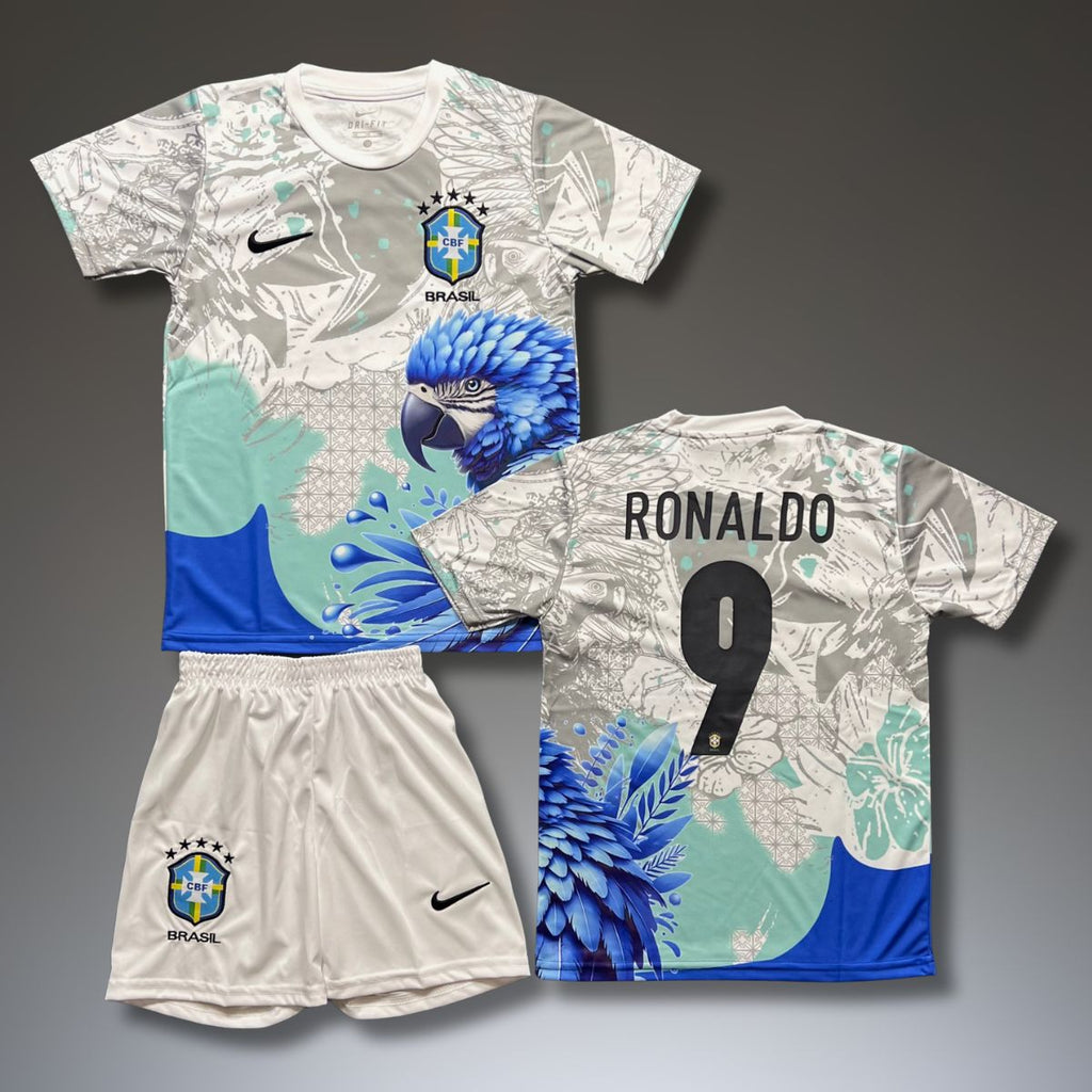 Set de joc fotbal, copii și tineri Brazilia, Ronaldo. Ediție specială cu papagal