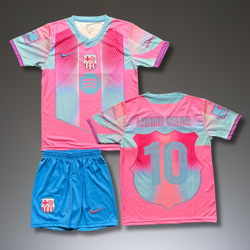 Set de joc fotbal, copii și tineri Barcelona, Yamal. Ediție specială roz