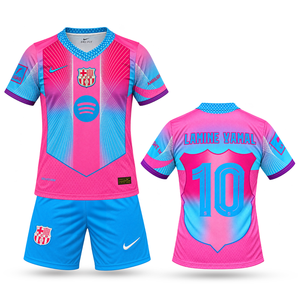 Set de joc fotbal, copii și tineri Barcelona, Yamal. Ediție specială roz