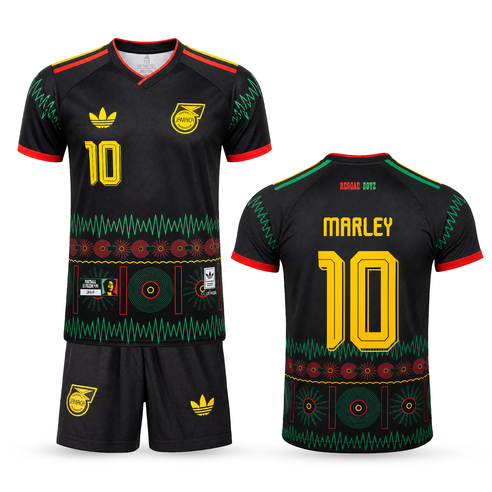 Jamaica Echipament De Fotbal Pentru Copii, Bob Marley. Bob Marley Edition, Negru