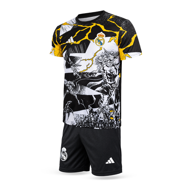 Real Madrid Kids Thor Edition Football Kit, Mbappe. Black-White