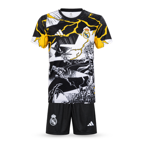 Real Madrid Echipament De Fotbal Pentru Copii, Bellingham. Thor Edition, Negru-Alb