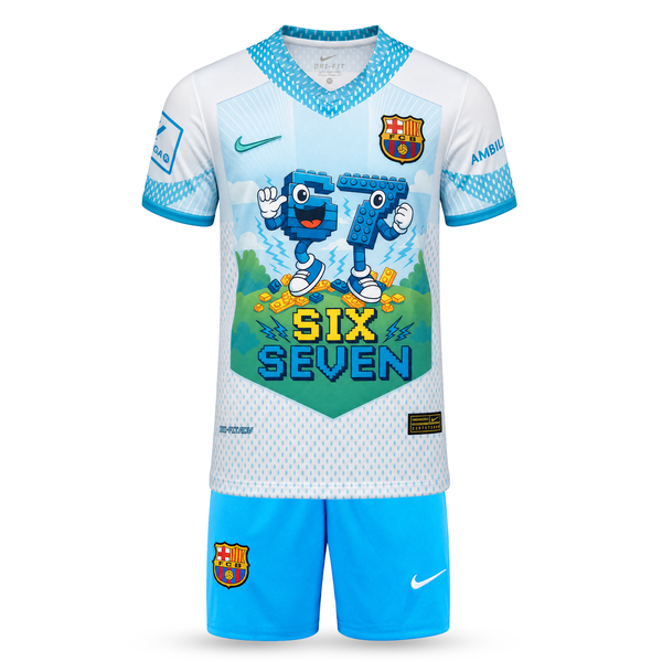 Barcelona Echipament De Fotbal Pentru Copii, Yamal. Six Seven Edition, Albastru Deschis