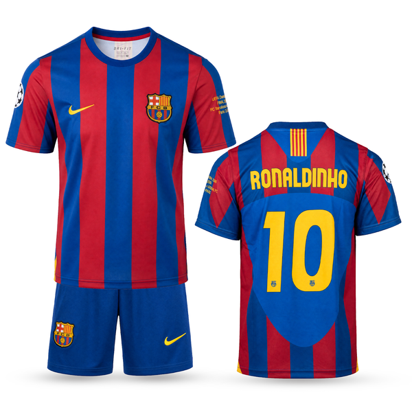 FC Barcelona Copii Echipament De Fotbal Clasic, Ronaldinho. 04/05