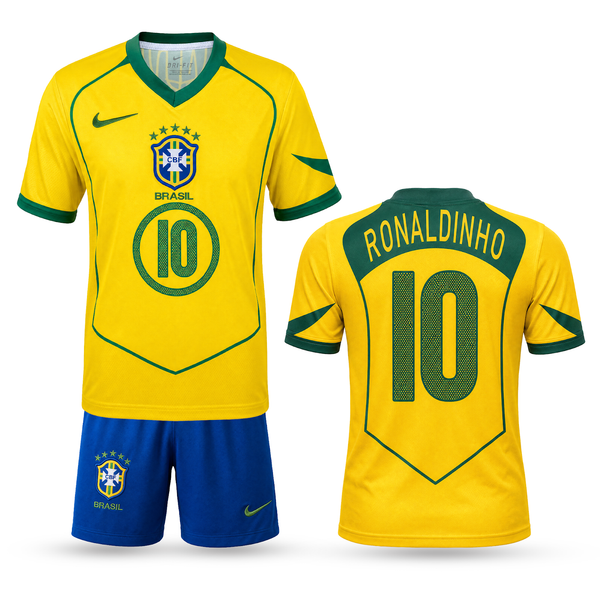 Brazilia Echipament De Fotbal Pentru Copii, Ronaldinho. 2004