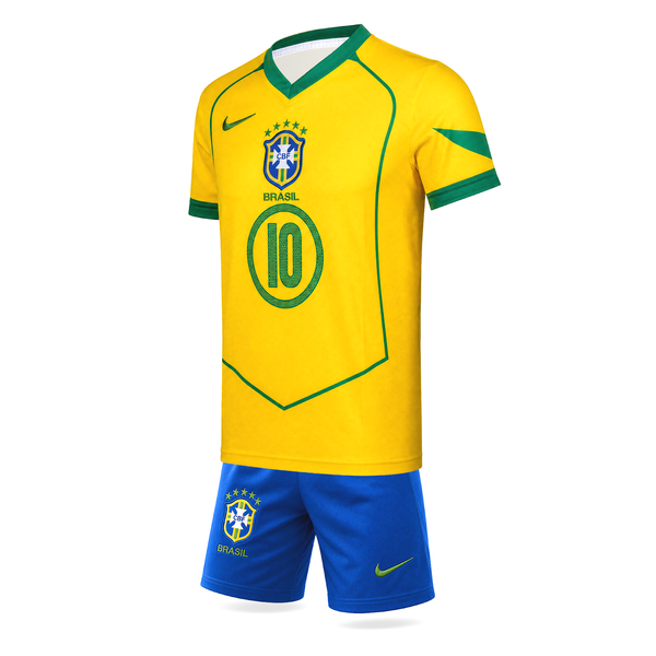 Brazilia Echipament De Fotbal Pentru Copii, Ronaldinho. 2004