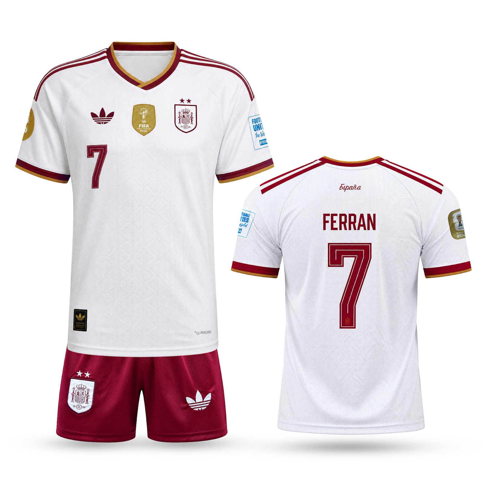 Spania Copii Echipament De Fotbal Deplasare, Ferran. World Cup 2026
