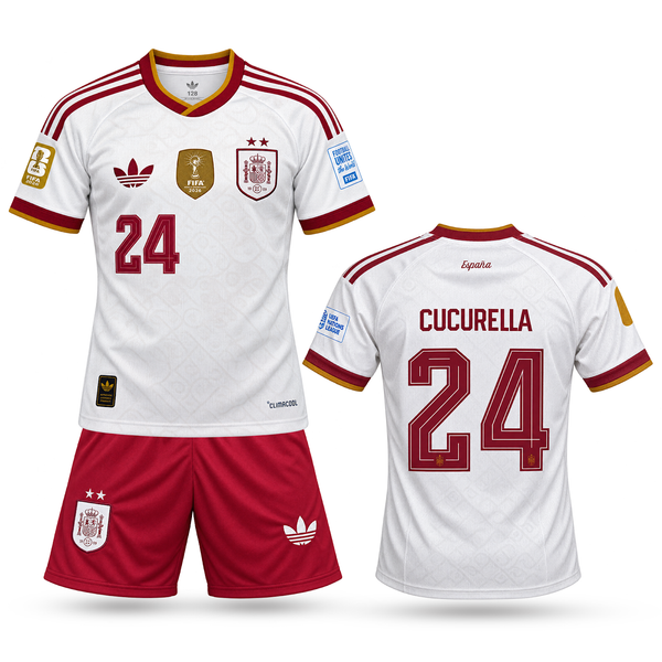 Spania Echipament De Fotbal De Copii Deplasare, Cucurella. World Cup 2026