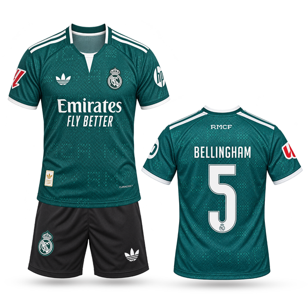 Real Madrid Copii Echipament De Fotbal Deplasare, Bellingham. 26/27