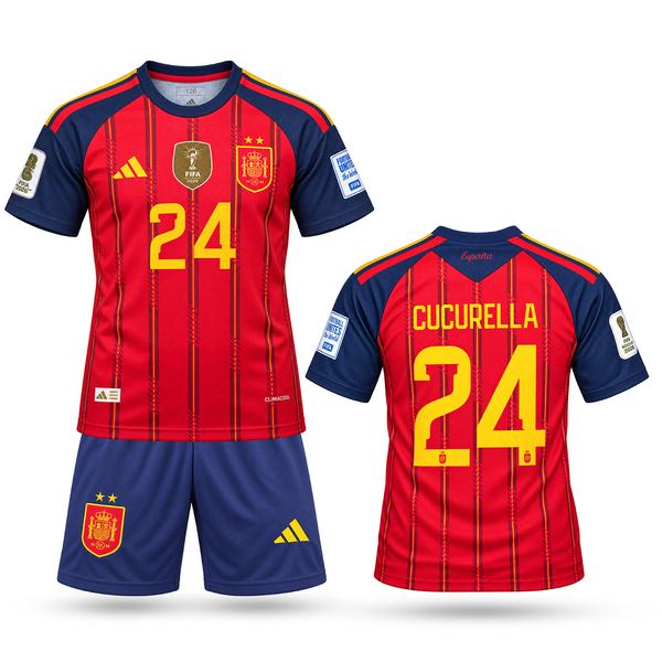 Spania Echipament De Fotbal Pentru Copii, Cucurella. World Cup 2026