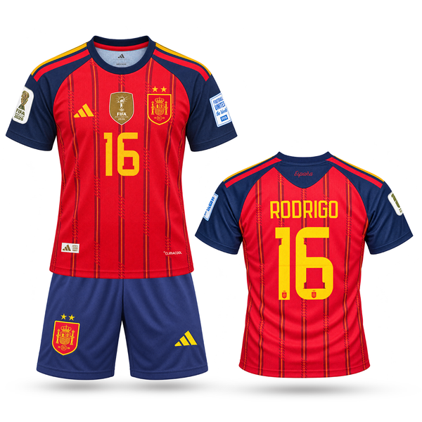 Spania Echipament De Fotbal Pentru Copii, Rodri. World Cup 2026