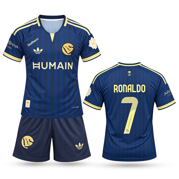 Al-Nassr Copii Echipament De Fotbal Deplasare, Ronaldo. 26/27